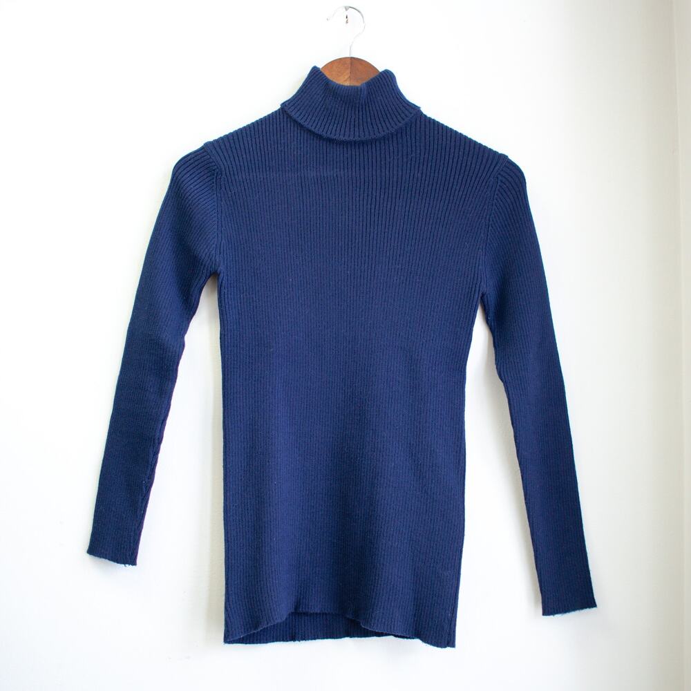 Vintage Navy Blue Cowl Neck Sweater Size Medium